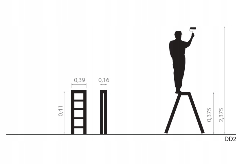 DRABINA DWUSTRONNA PODEST ALUMINIOWY DRBEST 2x2 Wysokość robocza 2.39 m