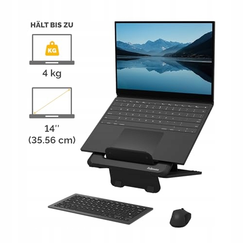 FELLOWES Podstawka Pod Laptopa Regulowana Do Biura I Domu Czarna — miniatura 3
