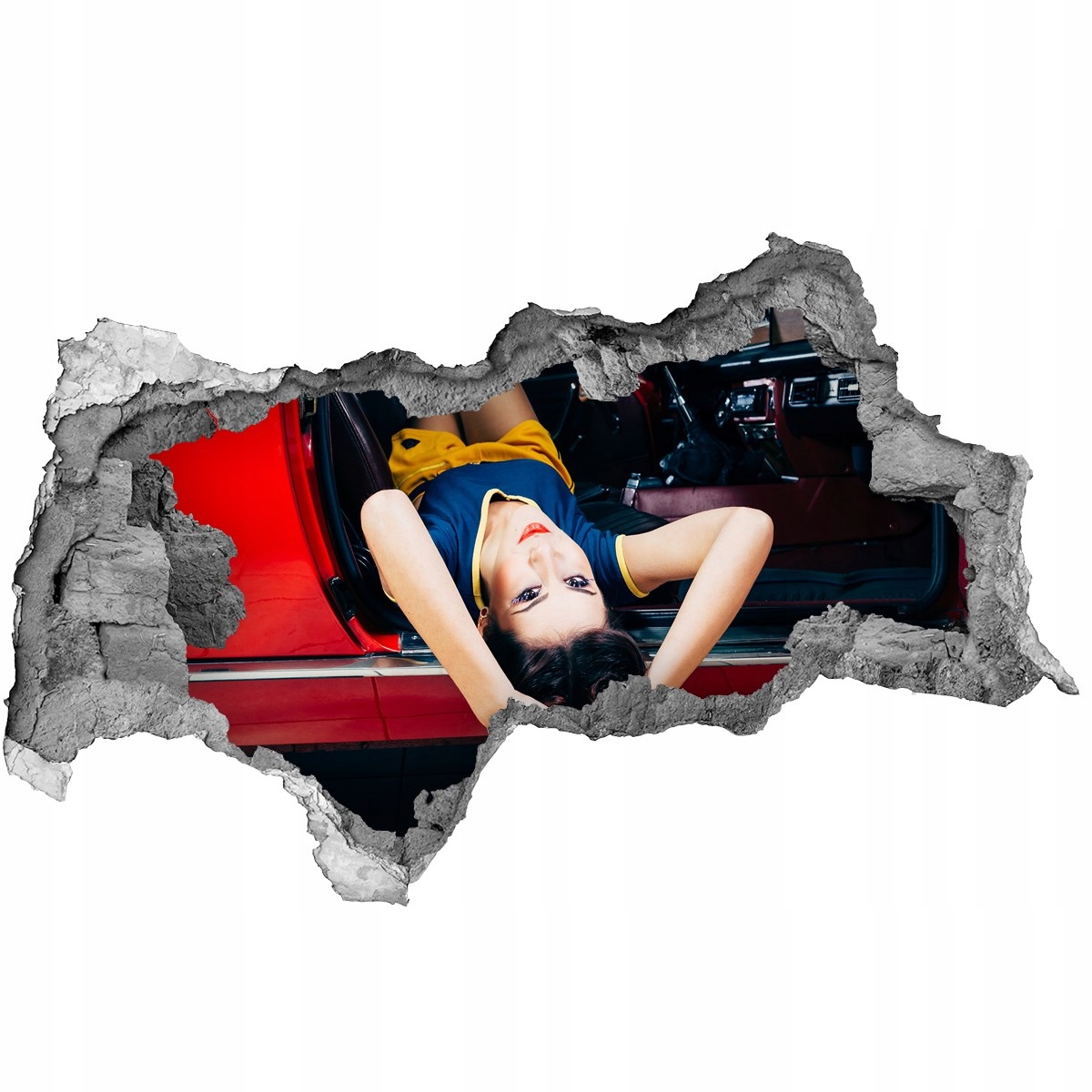 

Fotoobraz dziura na ścianę Kobieta w aucie 95x73