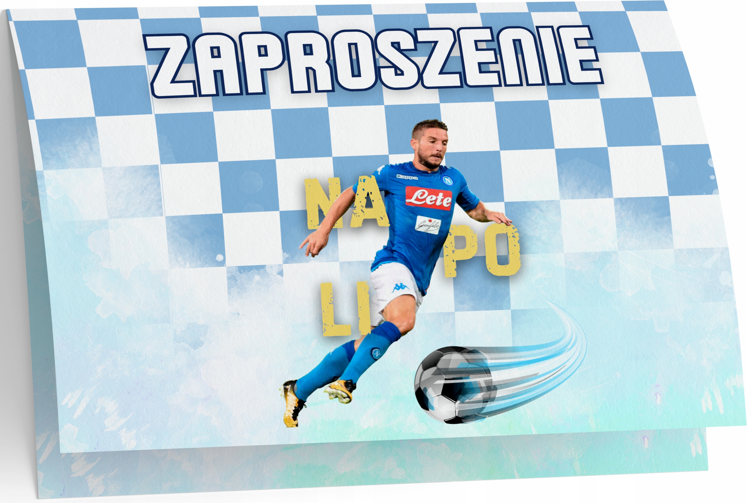 ZAPROSZENIE NAPOLI DRUŻYNY PIŁKARSKIE ZAPROSZANIA URODZINOWE 20x15 cm
