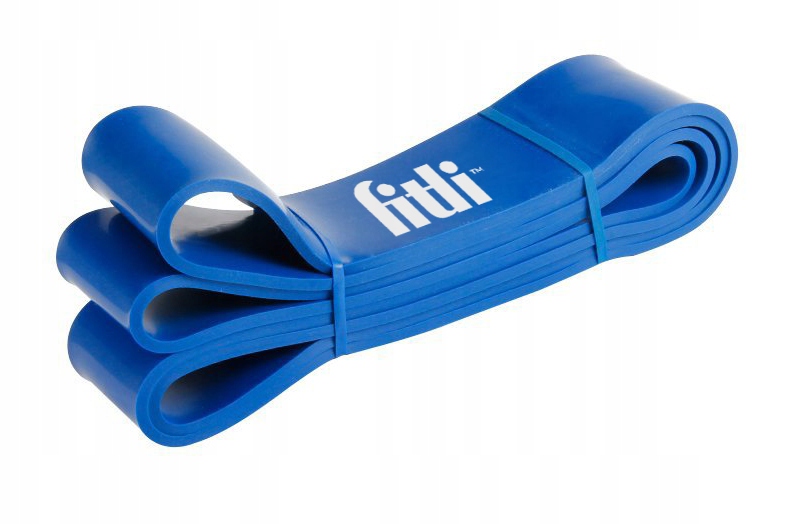 GUMA OPOROWA do Ćwiczeń POWER BAND Gumy Treningowe NIEBIESKA MOCNA 32-80kg Szerokość 64 mm