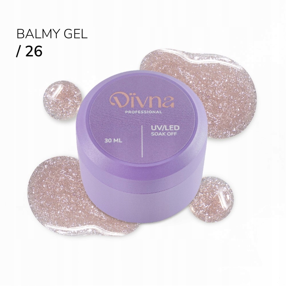 Żel Budujący Złoty Brokat Do Paznokci Samopoziomujący Balmy Gel 26