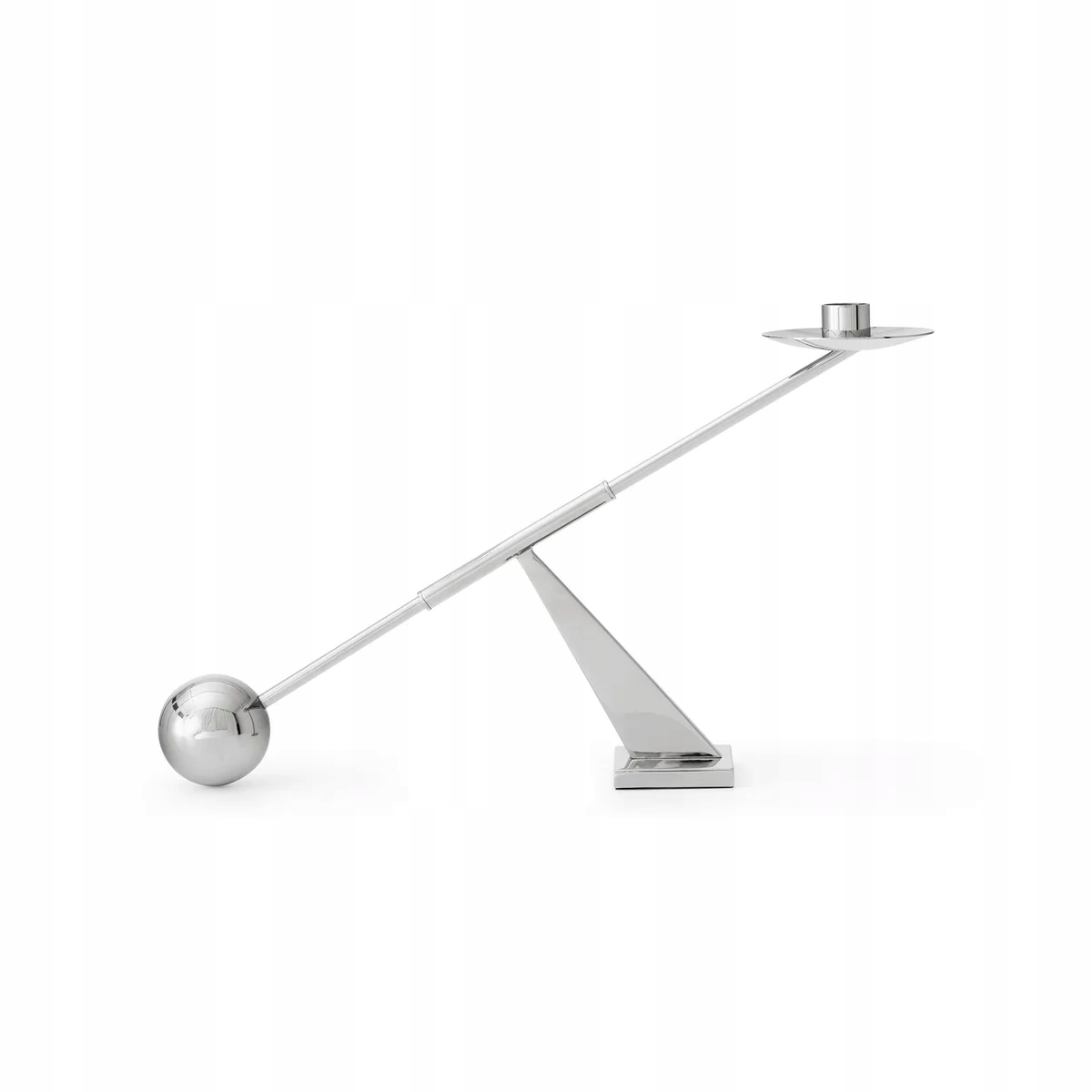 Audo Interconnect Stolový svietnik 25,5 cm Oceľový strieborný leštený