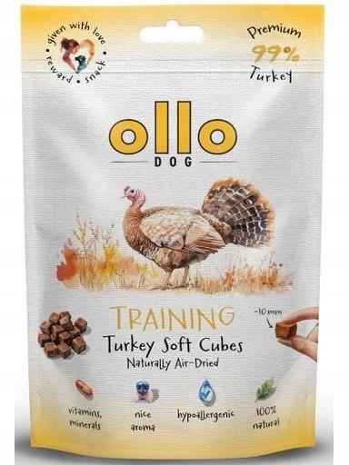 5x Ollo Sušené kostky z krůtího masa pro výcvik psů 80g