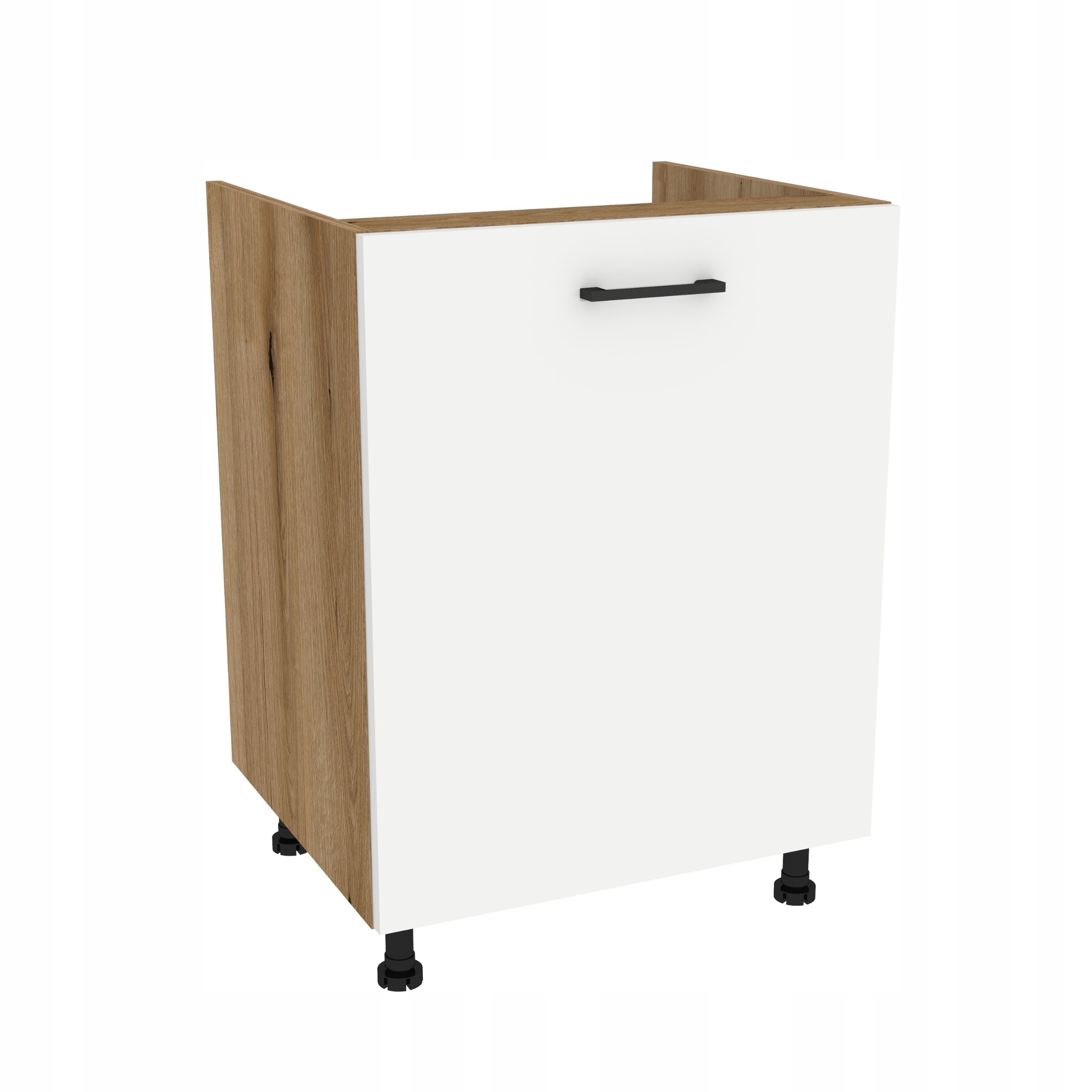 Spodná kuchynská skrinka pod umývadlo 60 Capri korpus Dub Evoke predná strana Biela Matná