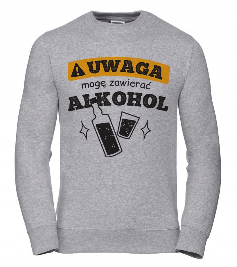 Pánská Mikina Obsahuje alkohol XL Šedá Dárek pro chlapa chlapce