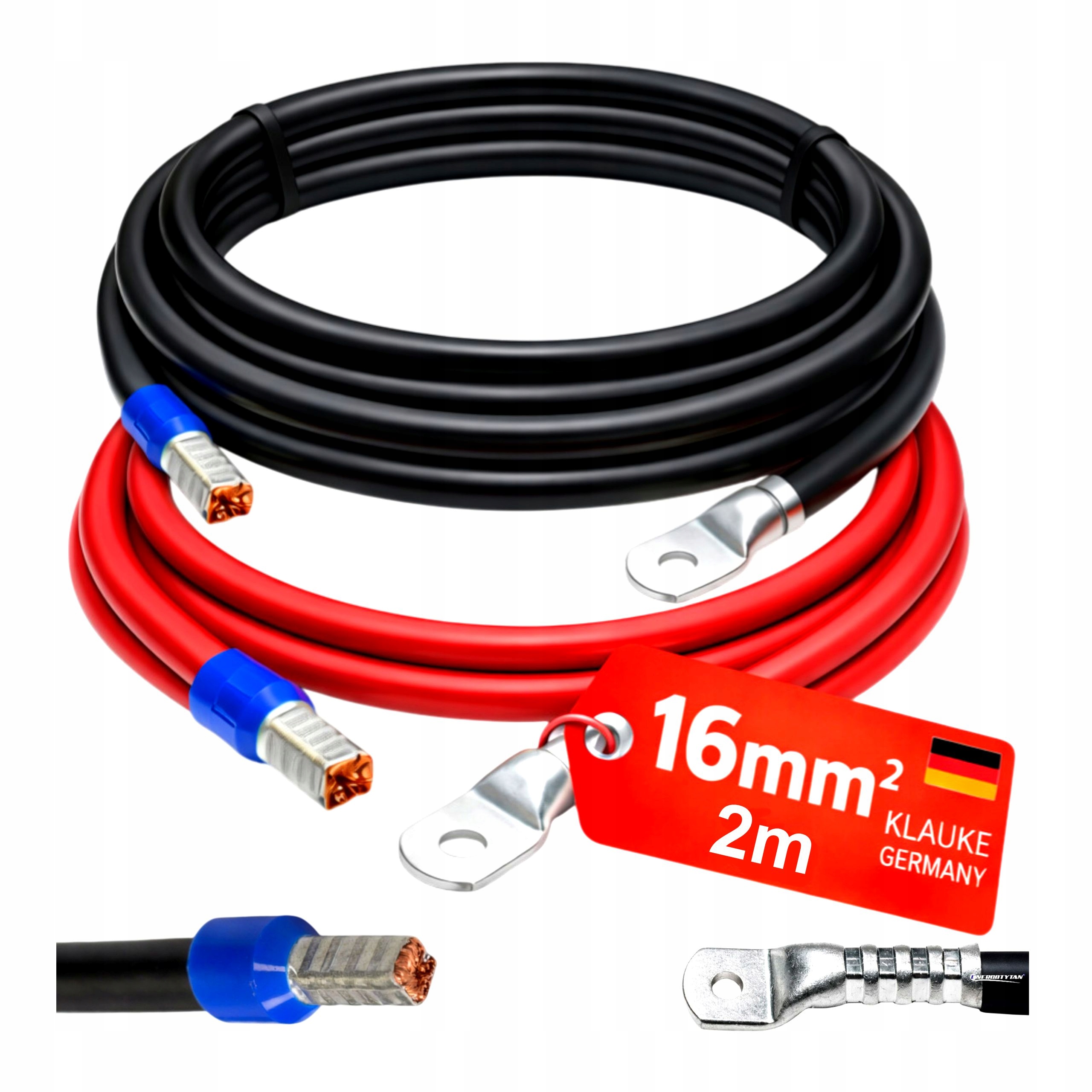 200 cm Kabel pro akumulátory a inventář Lgy 16/8 Germany 2x16 mm2-2 m