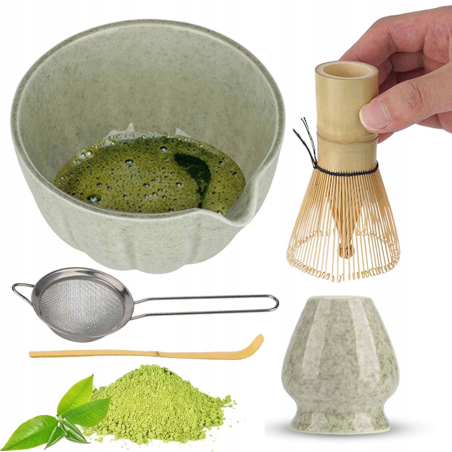 Zestaw Miotełka Chasen Pędzel Do Herbaty Matcha Idealny 5EL