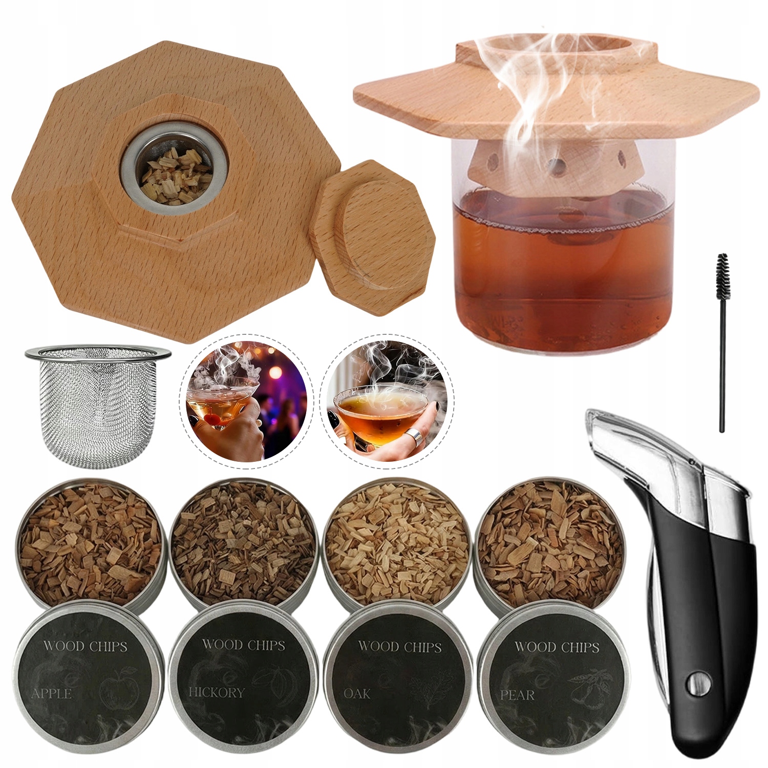 Sada Na Uzení Whisky Smoker Elektrický Dřevěný Dárek Pro Tatínka