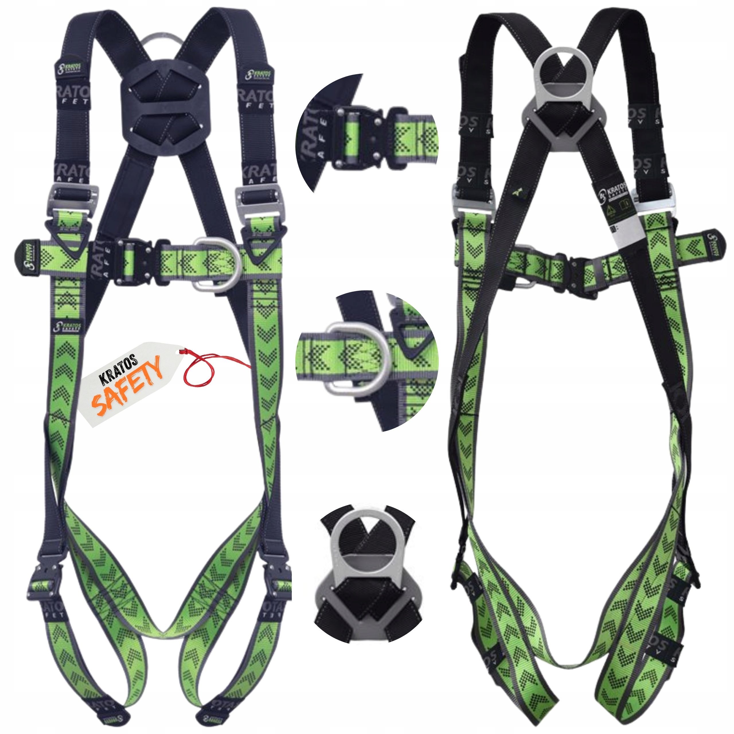 Bezpečnostní postroj pro práci ve výškách, bezpečnostní Kratos, velikost L-XXL
