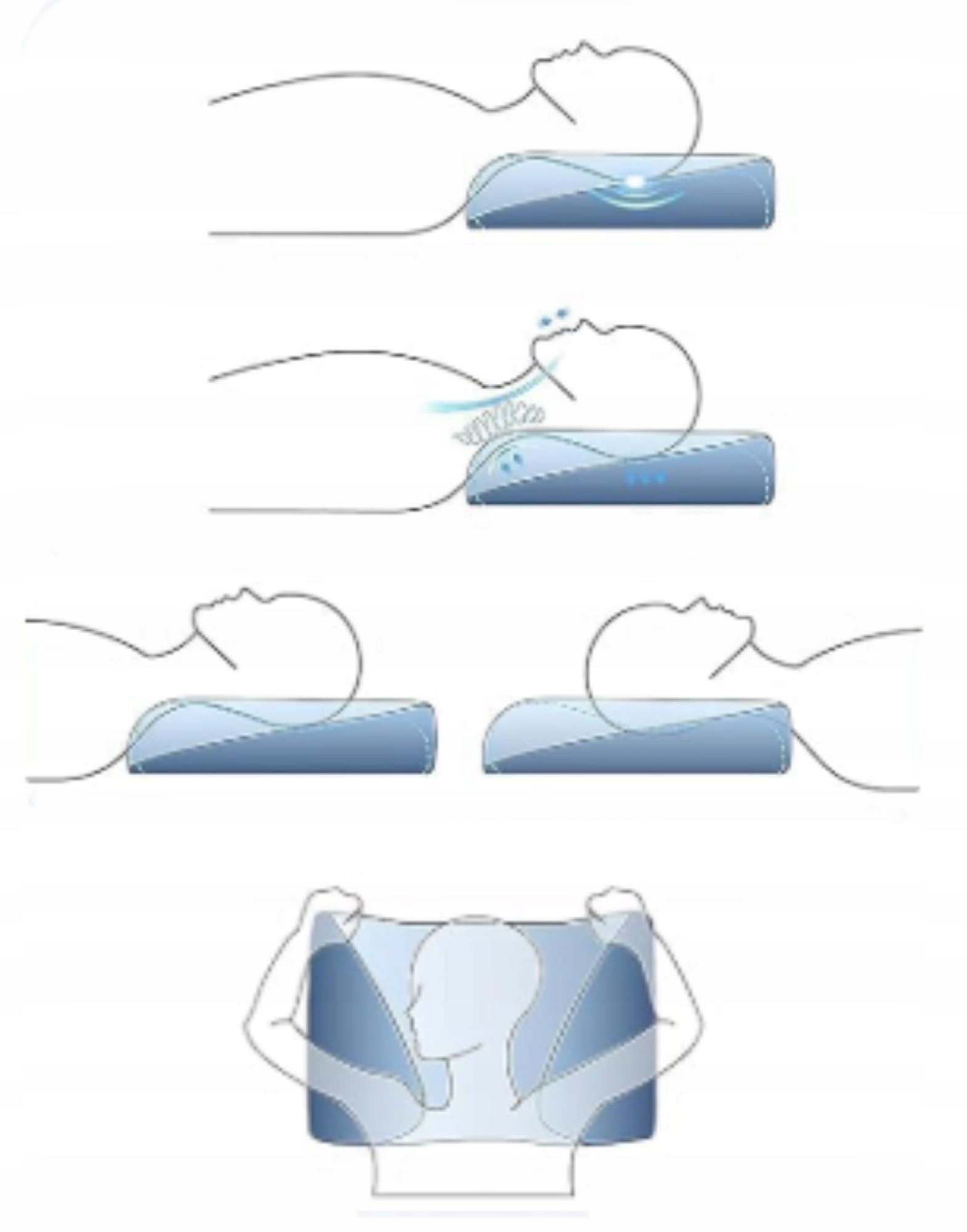 Ergonomiczna poduszka Memory Foam RegMag do spania na boku 48 × 30