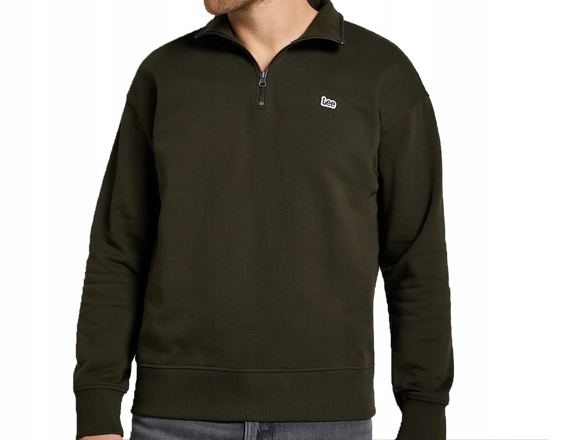 Lee rozepínací mikina pod krkem Half Zip Sws Olive Night XXL