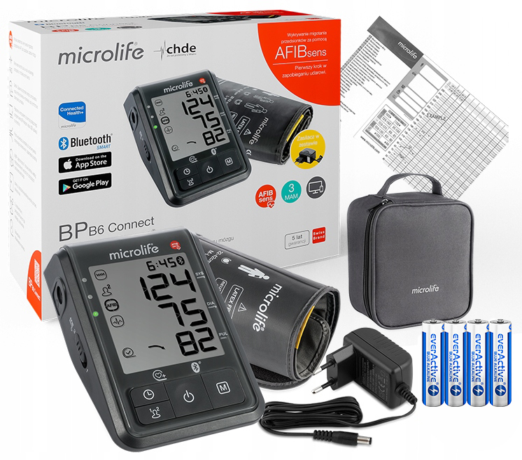 Ciśnieniomierz Elektroniczny Microlife B6 Afib Bluetooth Zasilacz