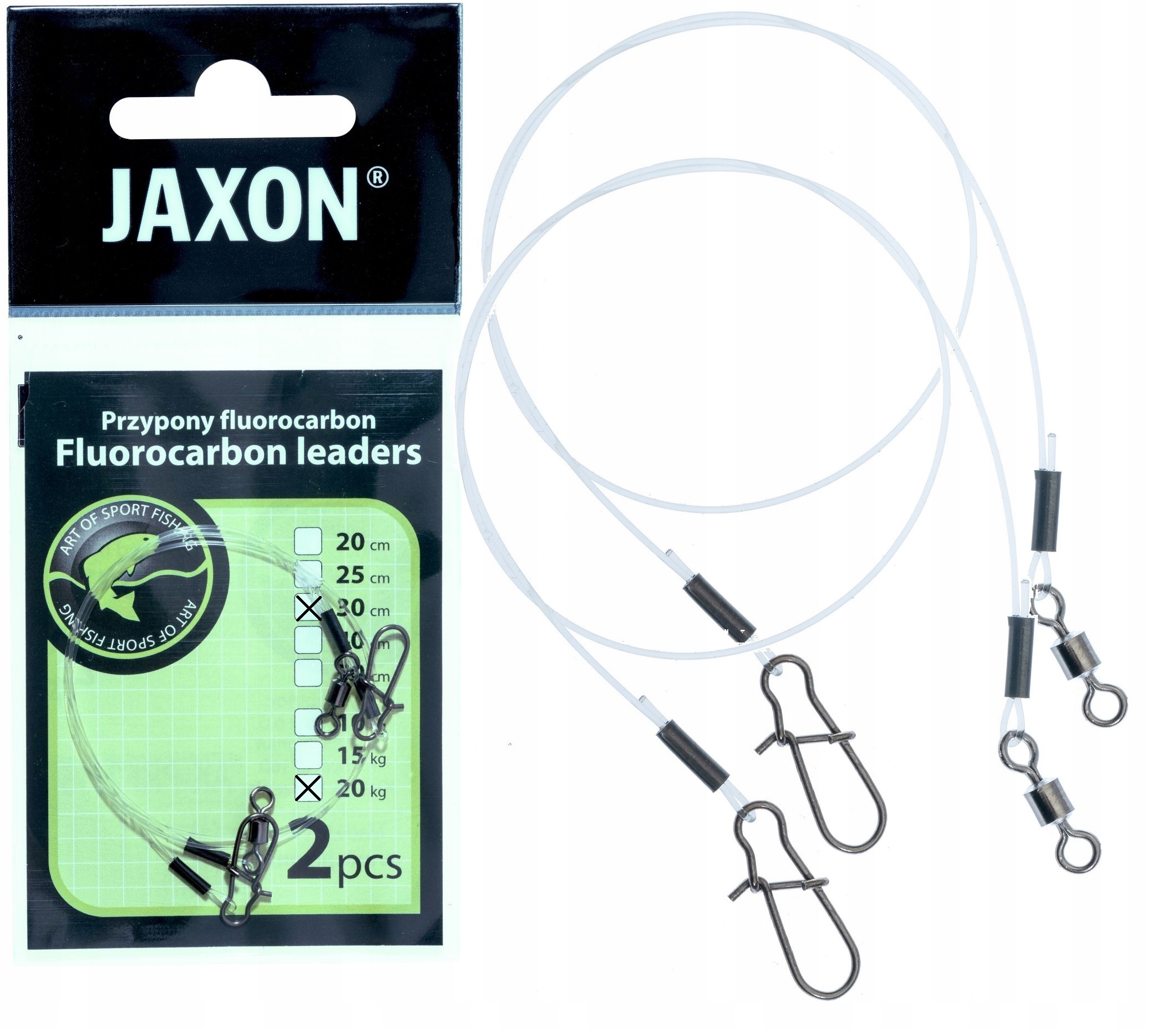 30cm 20kg Przypony Z Fluorocarbonu Fluorocarbon Ak-prf 2 sztuki