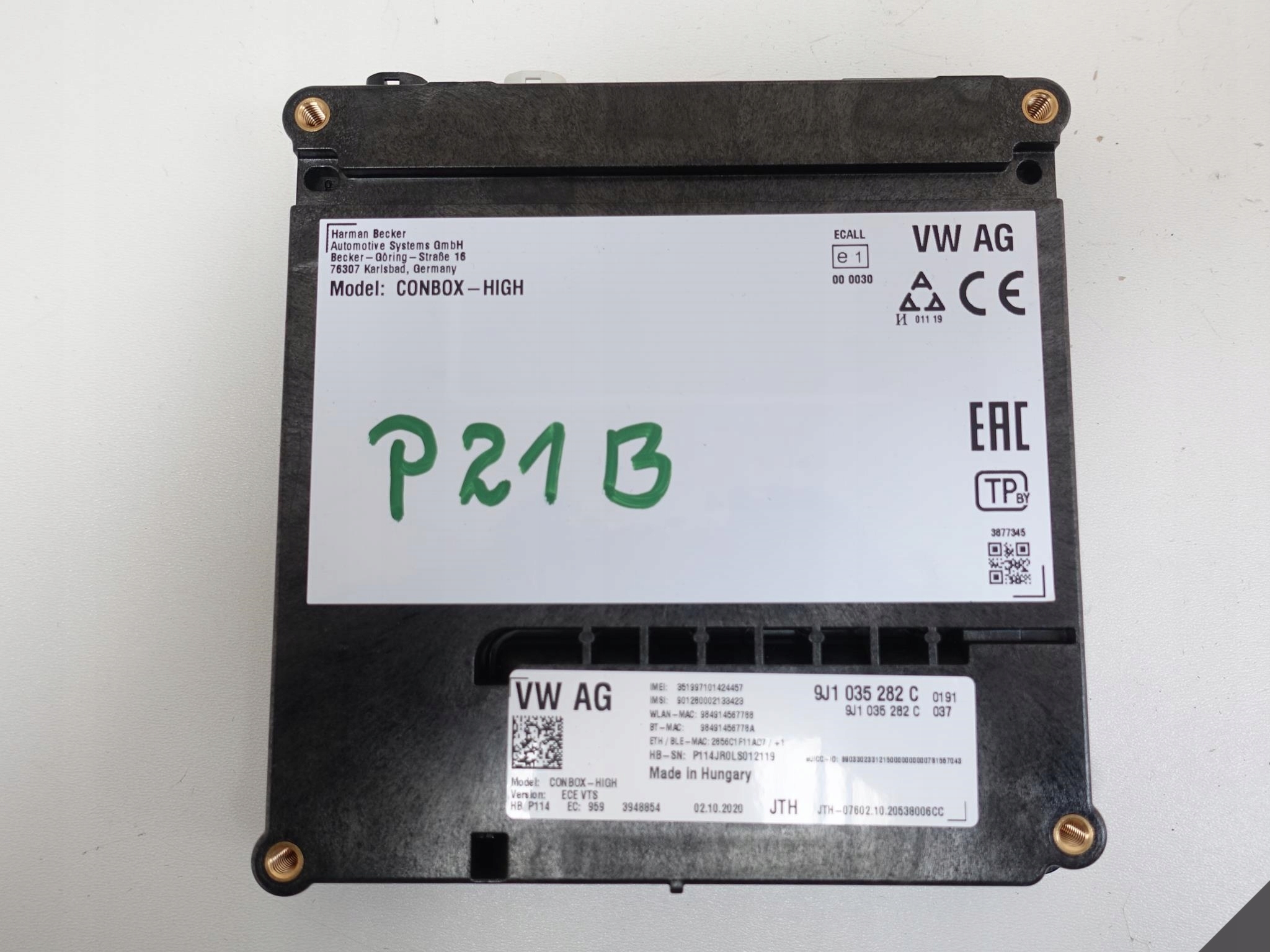 PORSCHE TAYCAN МОДУЛЬ СОУС КОНБО HIGHj1035282c