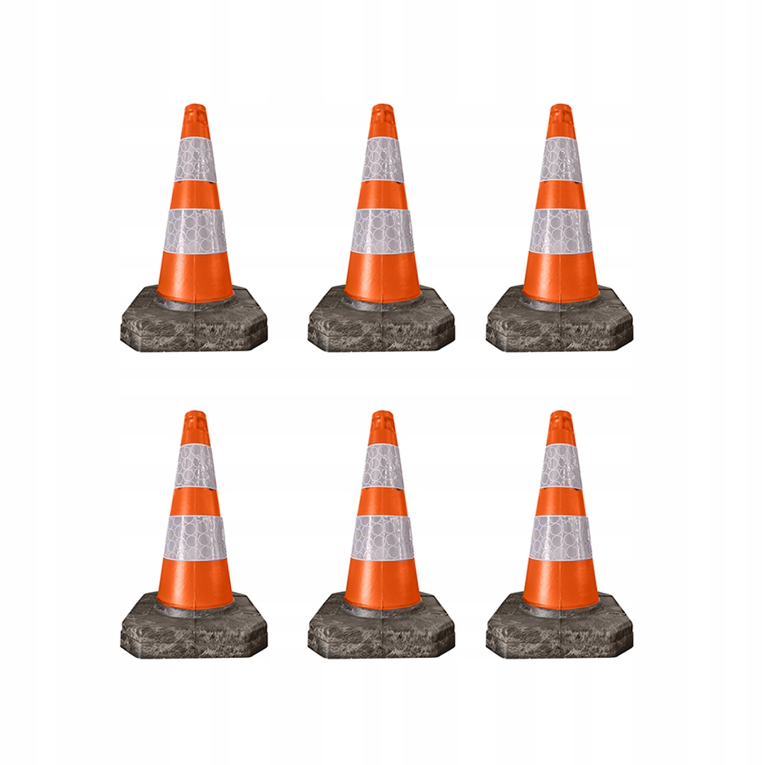 Výstražný kolík silniční sloupek tvrdý 50 cm, 6 kusů, sada