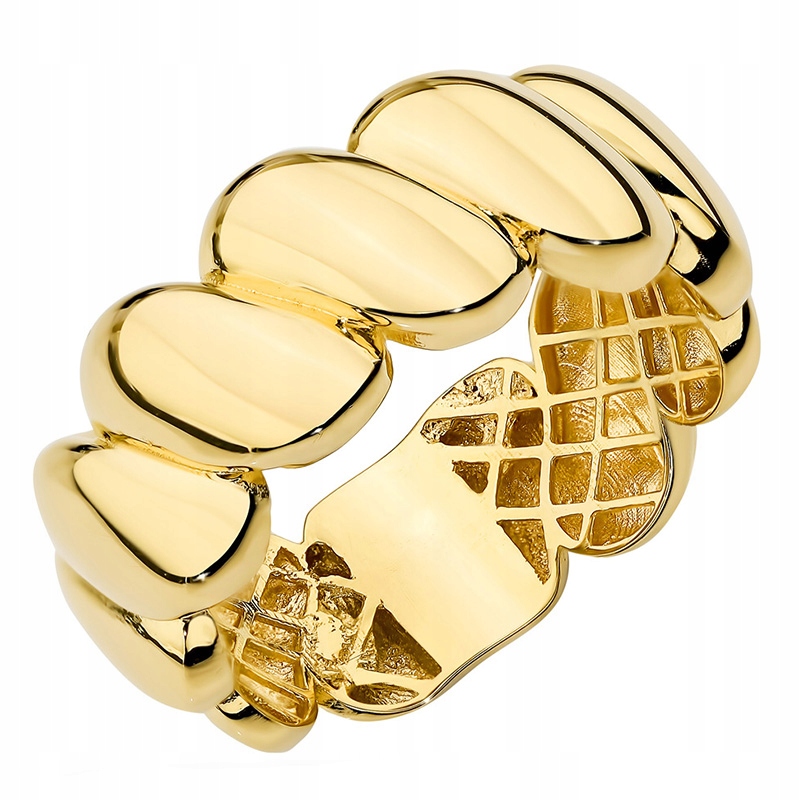 Široký Prstýnek Prsten 925 Zlacený vel. 17