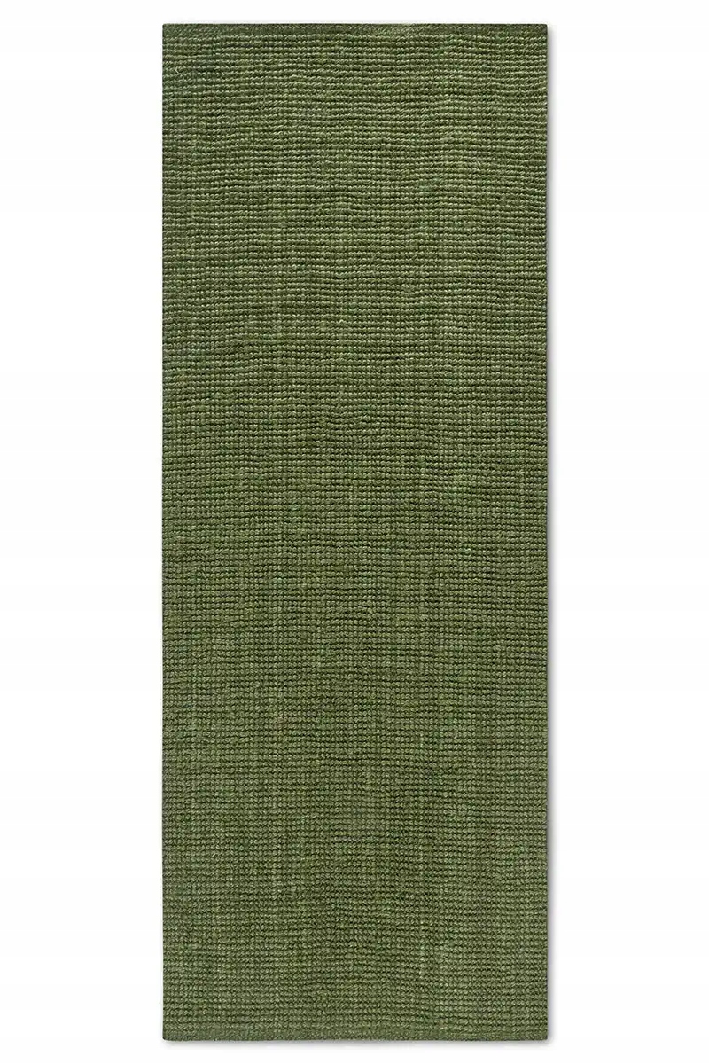 Koberec Běhoun do obývacího pokoje 80x200 cm, přírodní zelený koberec běhoun z juty