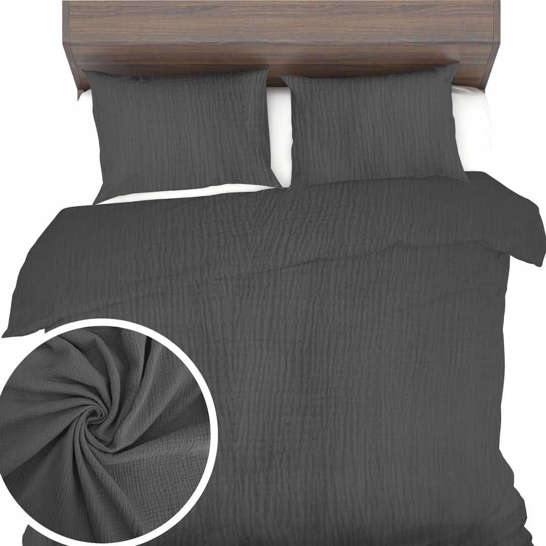 Povlečení Mušelín 160x200+1x70x80 Jemné prodyšné povlečení Přírodní Eko