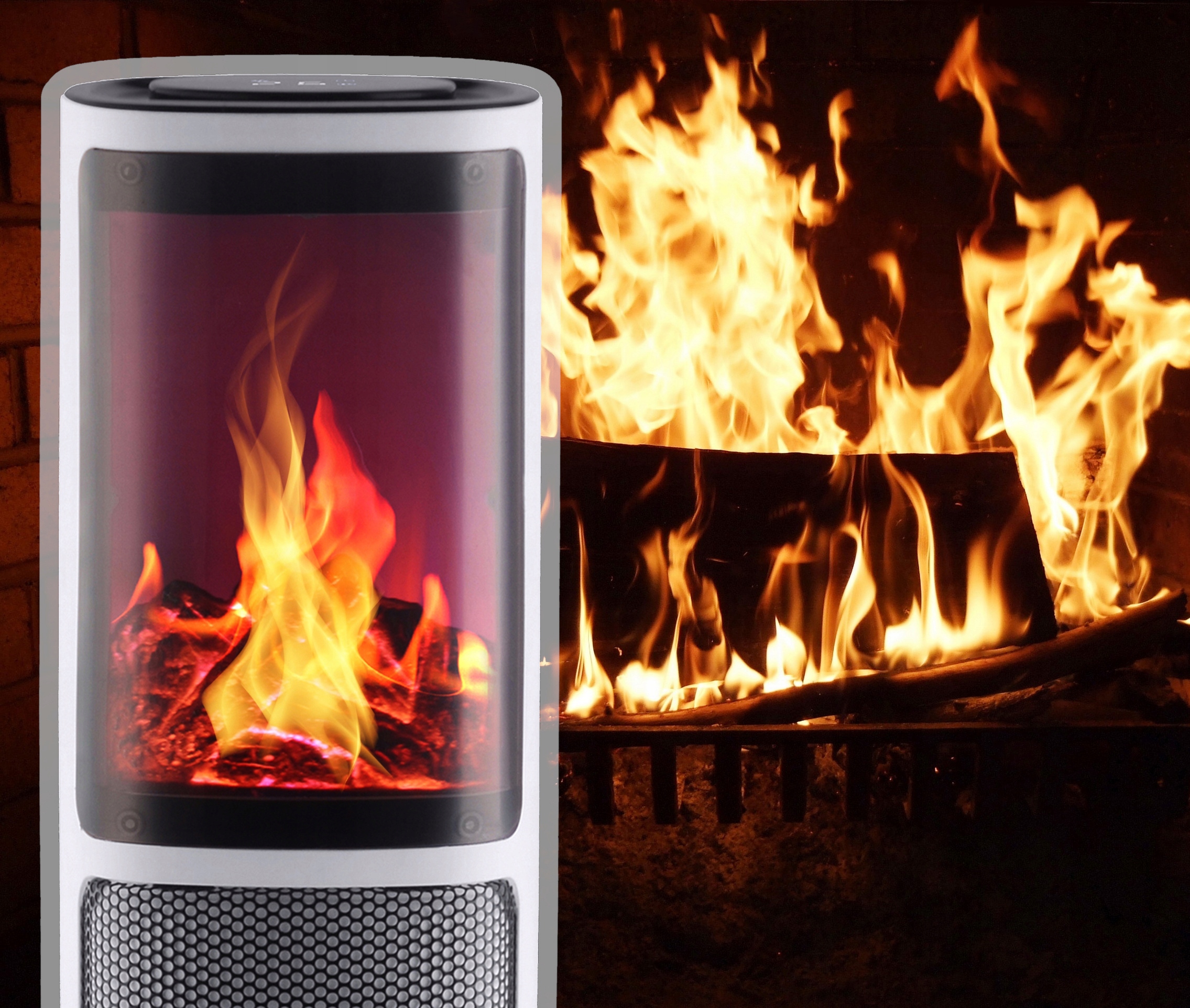 FARELKA GRZEJNIK ELEKTRYCZNY TERMOWENTYLATOR 2000W KOMINEK LED Kolor dominujący biały