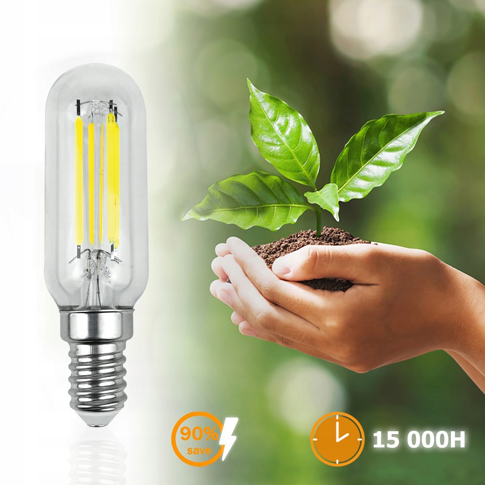 6x Żarówka LED E14 T25 LODÓWKA OKAP 4W = 40W 3000K Ciepła FILAMENT OZDOBNA Marka Lumiled