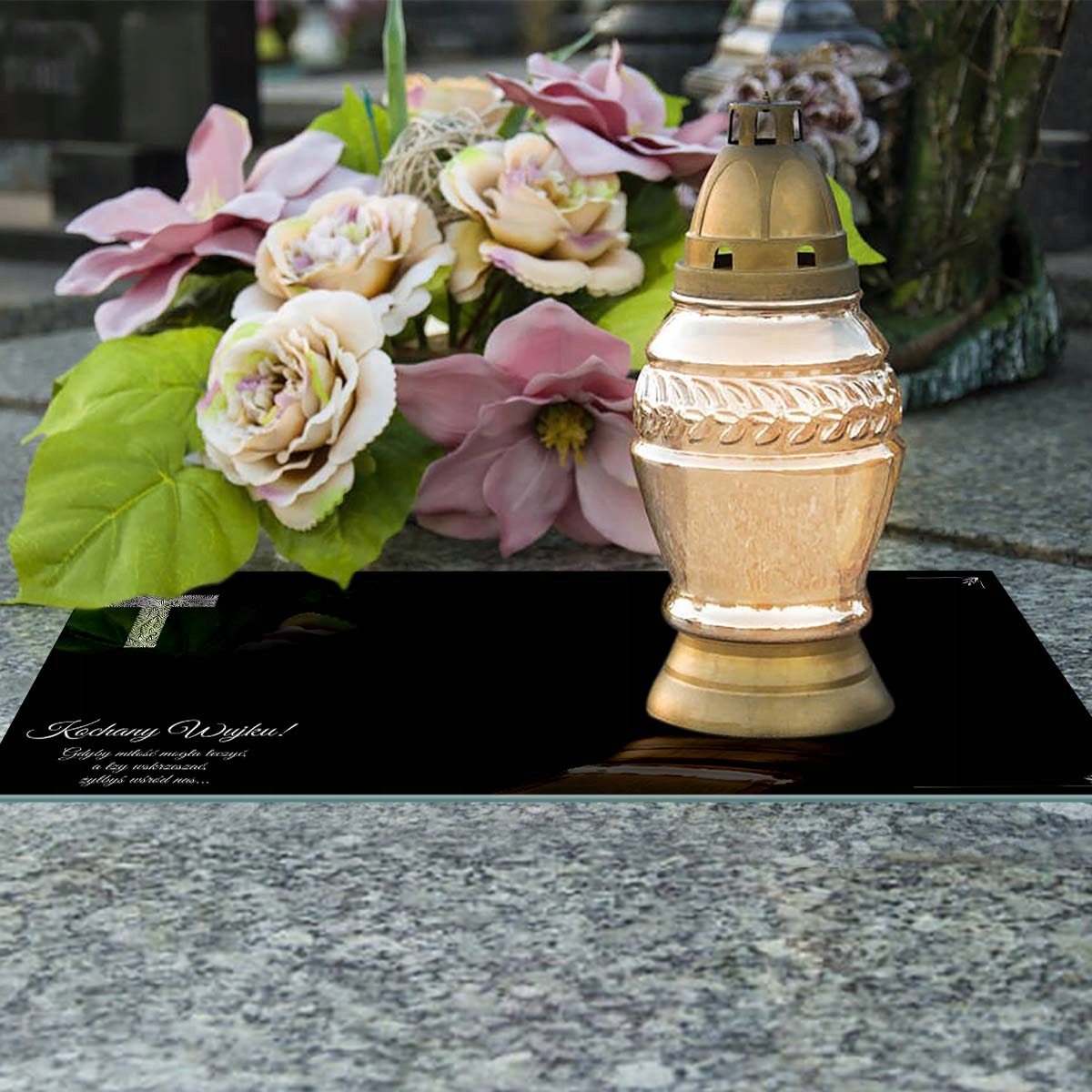 SZKLANA PODSTAWKA POD ZNICZE 60x20cm 559c Wujku Wysokość produktu 0.5 cm