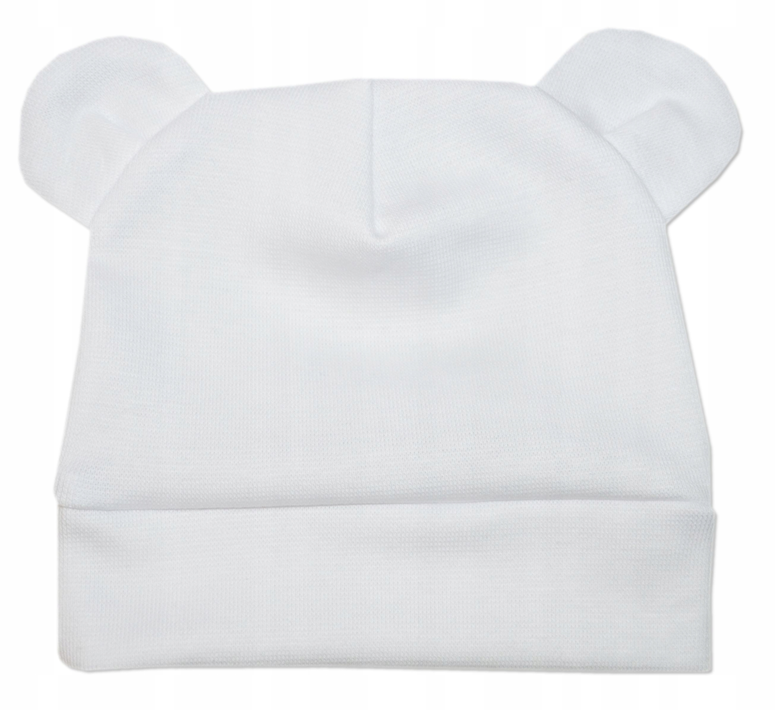 

czapka miś noworodek 35-39cm 0-3m biała