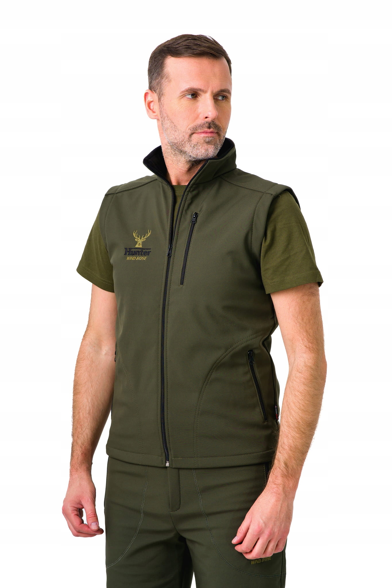 KOMPLET NA POLOWANIE HUNTER KURTKA + KAMIZELKA 3XL Skład materiałowy SOFTSHELL