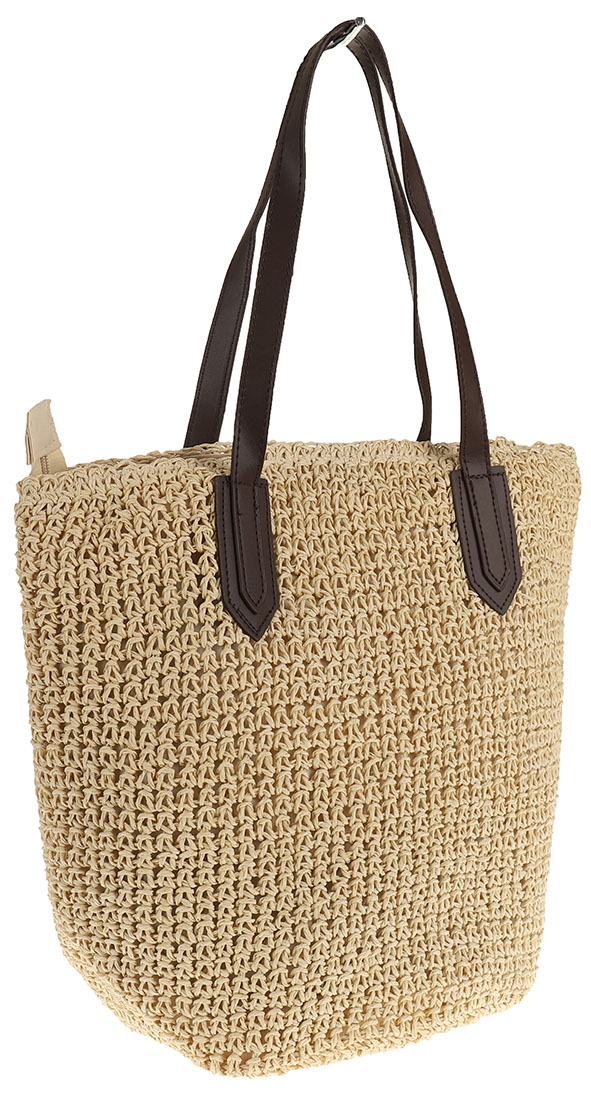 Elegancka Torebka Damska listonoszka koszyk słomiany kuferek 2024019 Beige