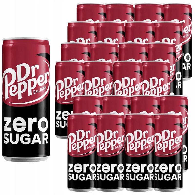 Levně Dr Pepper Zero Sycený nápoj 330 ml x 24 kusů