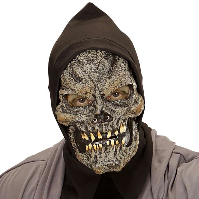MASKA lateksowa SZKIELET KOŚCIOTRUP czacha CZARNA