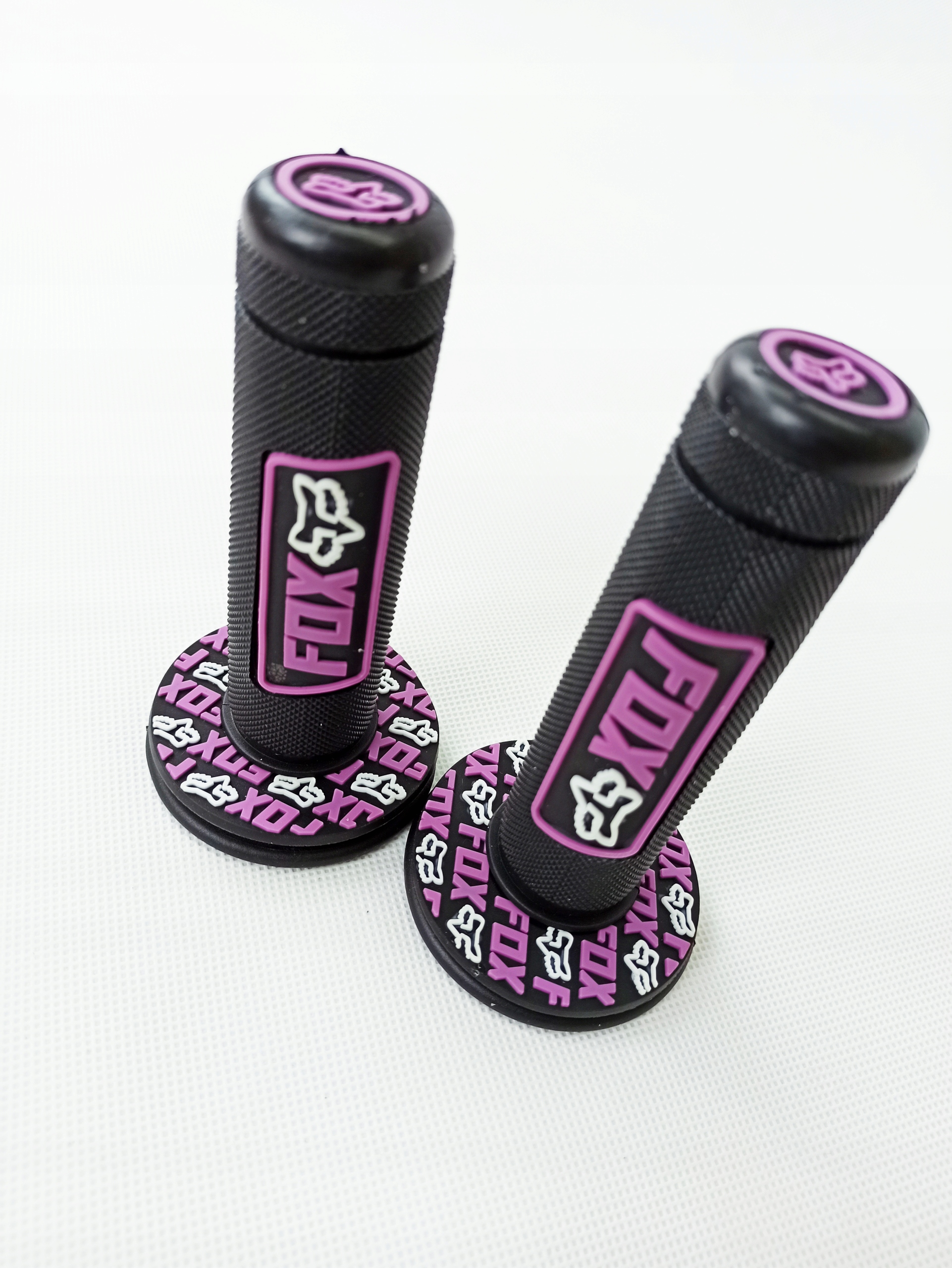 MANETKI CZARNO -FIOLETOWE FOX GRIPY SUPERMOTO CROSS