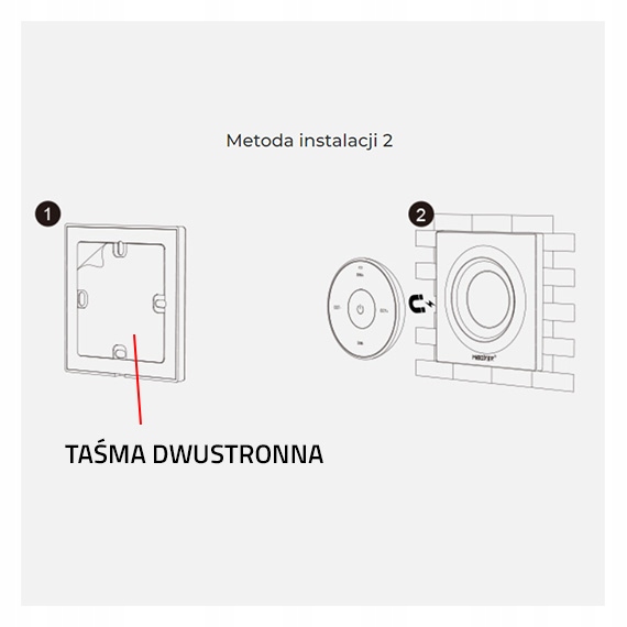 Mini pilot mono/CCT CZARNY na magnes Milight Miboxer do oświetlenia LED Stan opakowania oryginalne