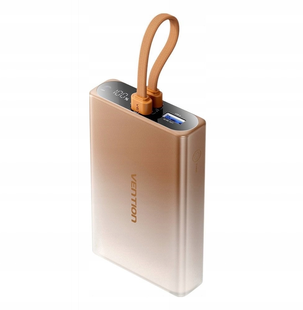 Powerbank Vention 10000 mAh Usb-c Lightning Usb-a 22,5W z wyświetlaczem