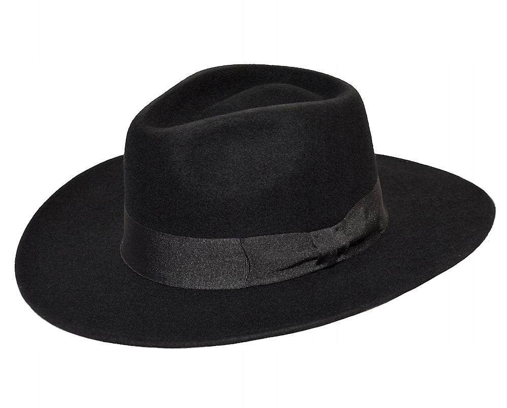 Pánský vlněný klobouk Fedora Toronto s širokým krempa Witleather skoků