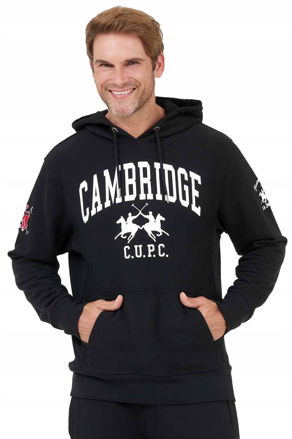 La Martina Černá pánská mikina s kapucí, velikost L