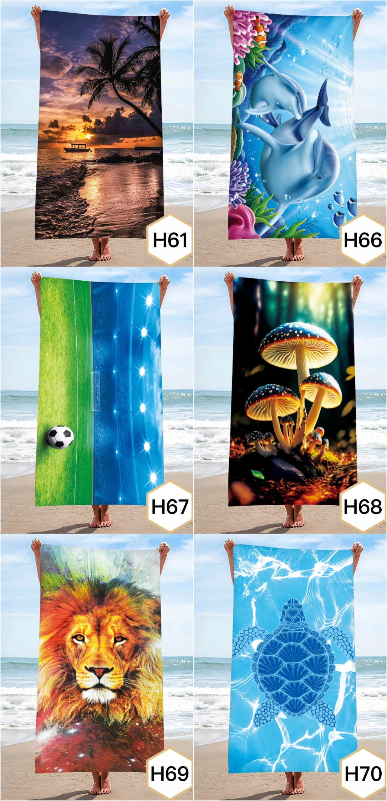 RĘCZNIK PLAŻOWY DUŻY KĄPIELOWY SUMMER RĘCZNIKI XL Średnica/szerokość 70 cm