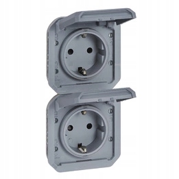 Nové Plexo Schuko vertikální zásuvka, mechanismus šedý Legrand 069577L
