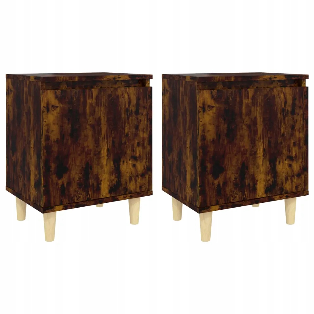 Noční stolek ve skandinávském stylu, kouřový dub, 40x30x50 cm