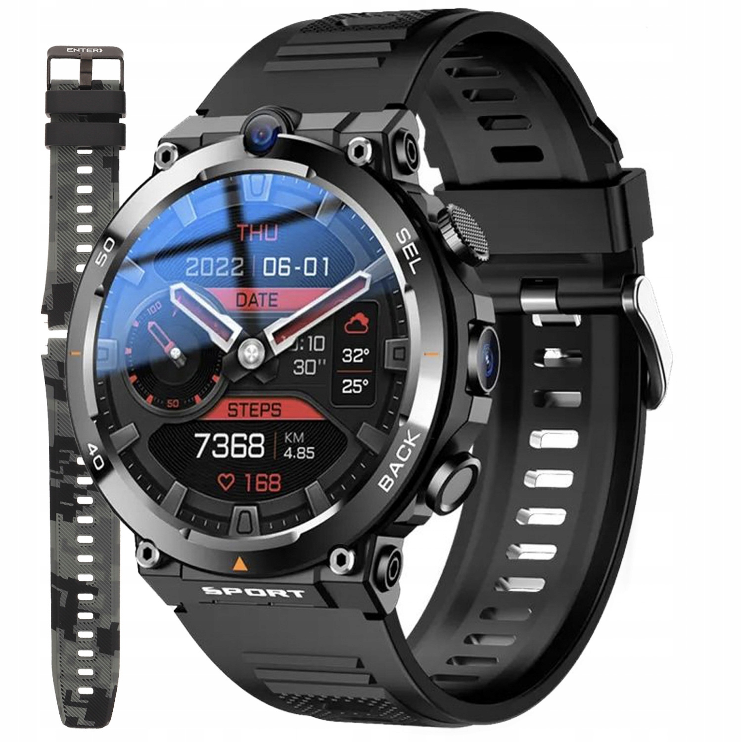 Chytré Hodinky Enter AiWatch Google Play polské menu černý pásek