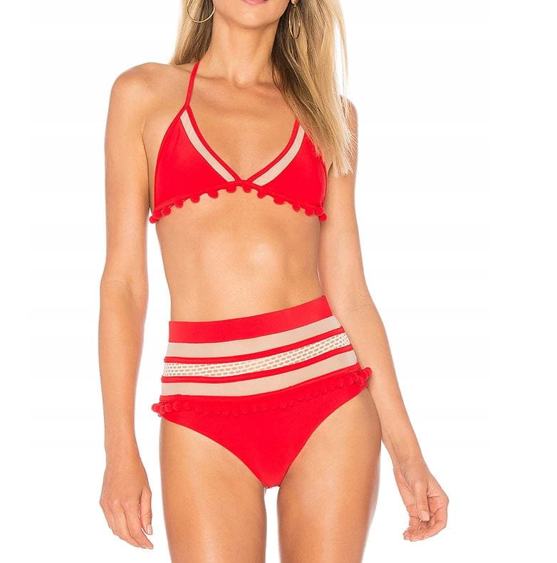 

Bikini Boho Strój Kąpielowy Czerwony Kakalina M
