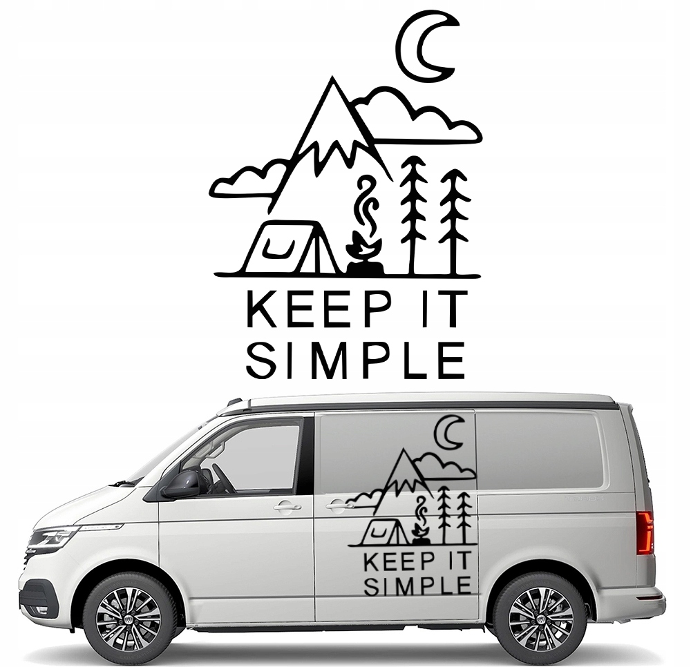 Samolepka Grafika na auto karavan přívěs Keep It Smile Hory Camping 90x122