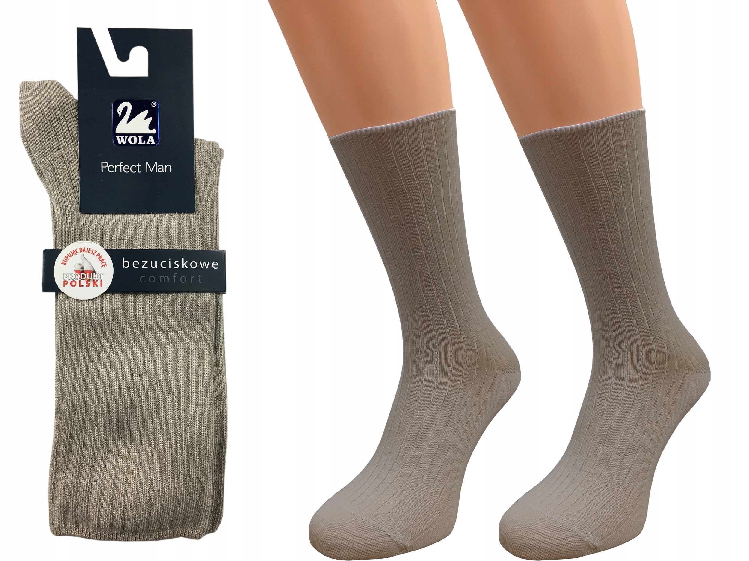 

Skarpetki Wola Comfort, bawełna, beige E52, 42-44