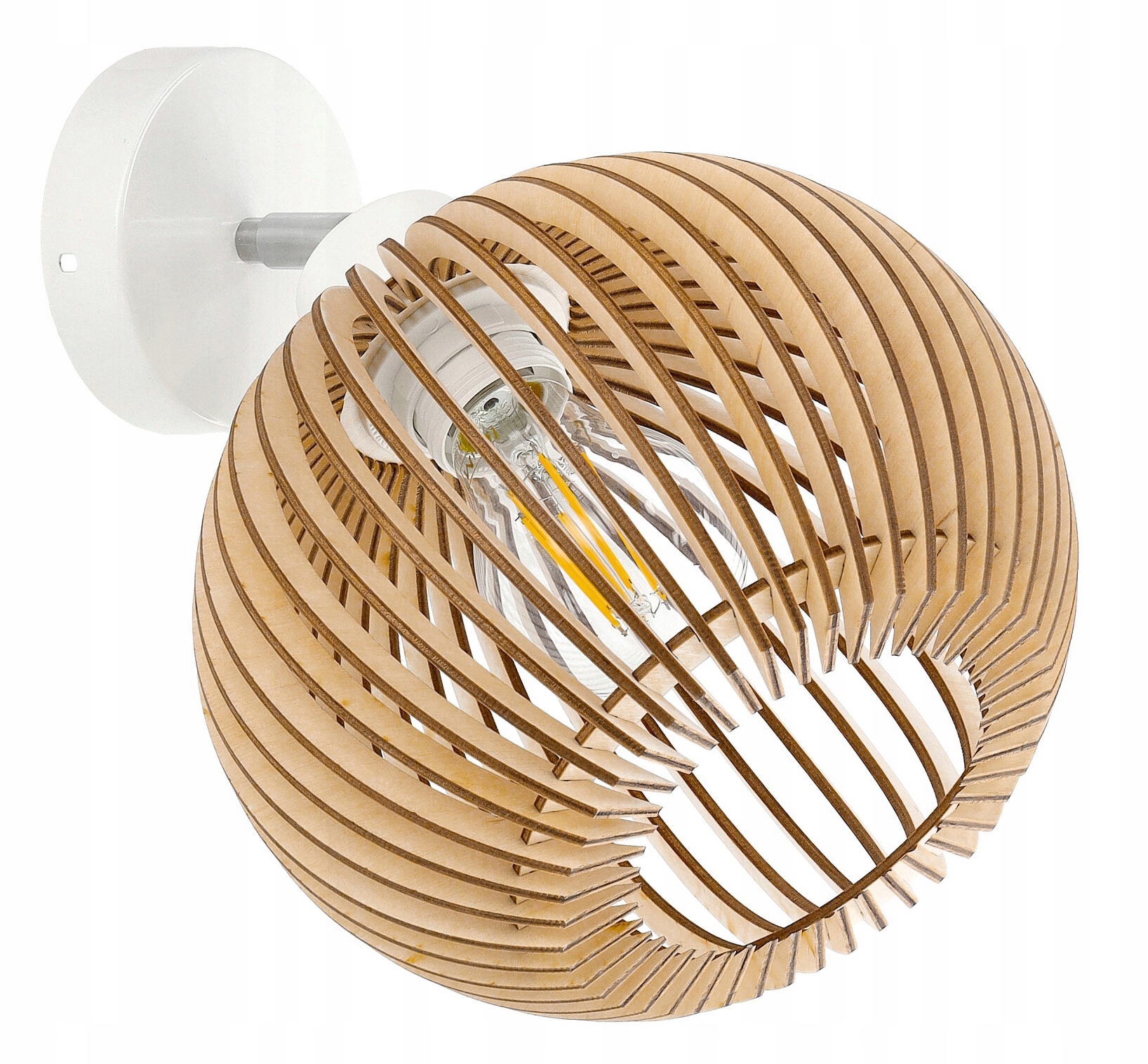 

Lampa Kinkiet na E27 ścienny ruch loft Kula Drewno