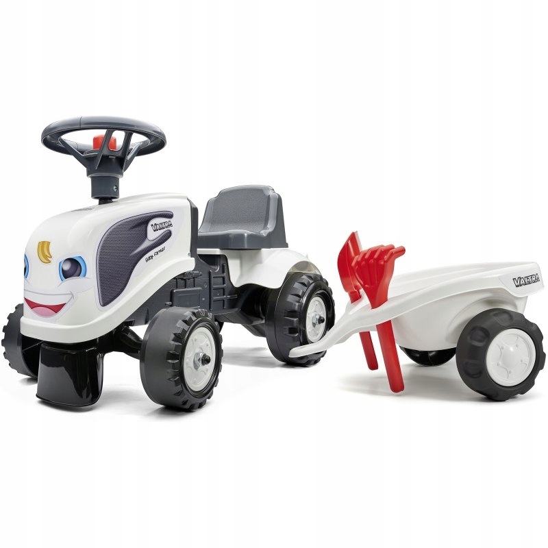 Falk Traktorek Baby Valtra Biały z Przyczepką ak