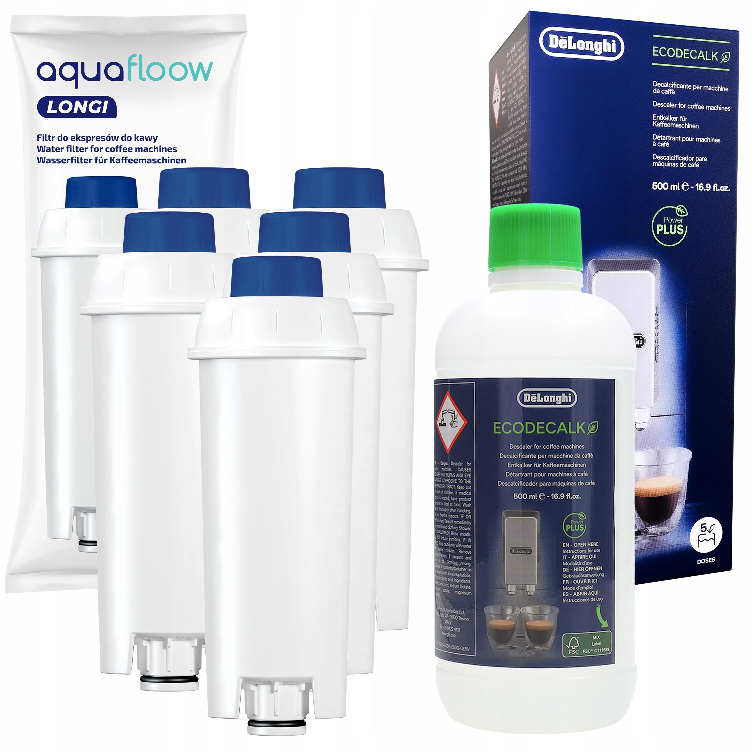 Odkamieniacz do ekspresu Delonghi 5x AquaFloow filtr do ekspresu Delonghi