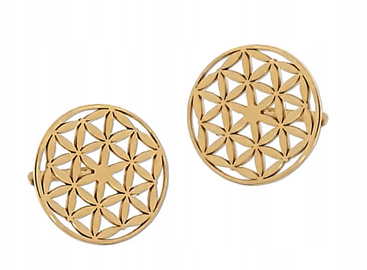 

Złote kolczyki ażurowe Kwiat Życia na sztyft 585