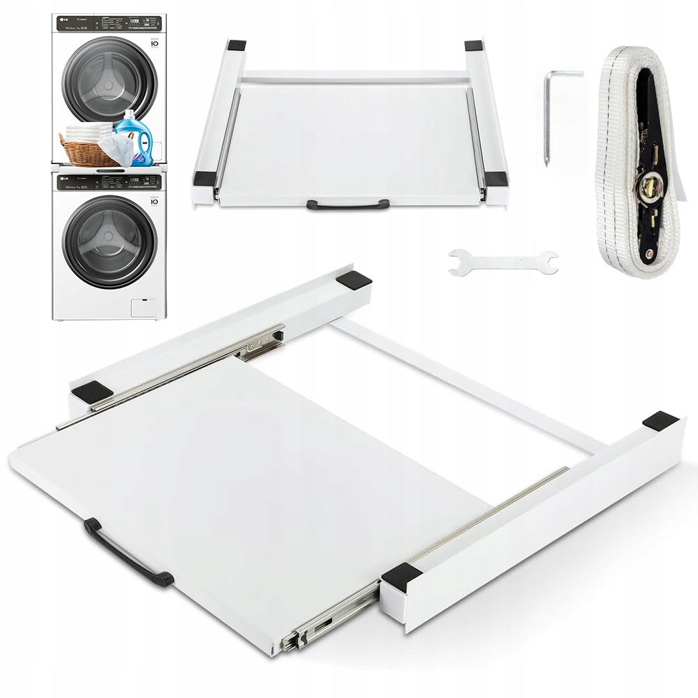 Łącznik pralki suszarką z paskami i wysuwaną półką 6m liny Uniwersalny