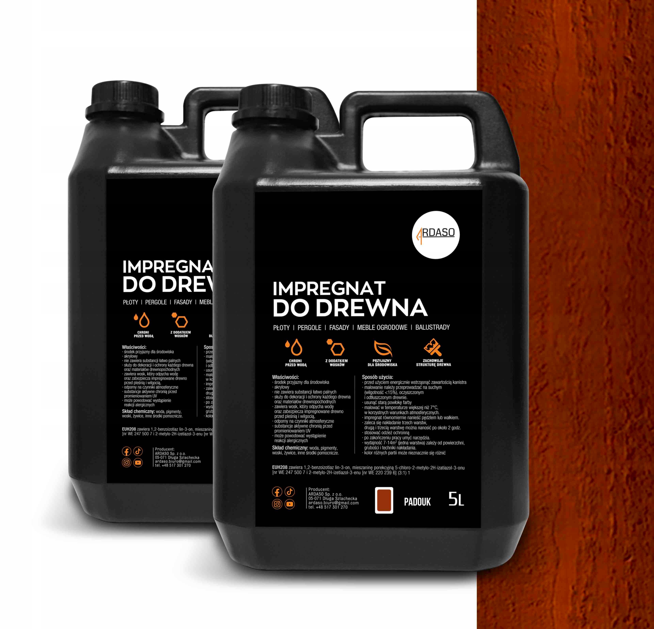 Impregnat farba do drewna 10 l Padouk