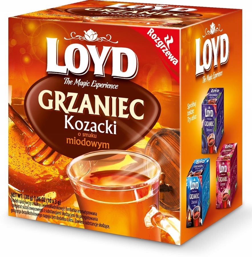 Levně 13 x Loyd Zimní hřejivý Čaj Kozacký ohřívač Medový 10 sáčků